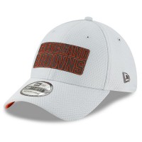 Mens Gray New Era Cleveland Browns 2018 NFL Training Camp Official 39THIRTY Flex Hat 3059676